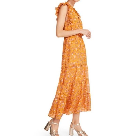 NWT BB Dakota by Steve Madden Midi Floral Chiffon Dress - Picture 4 of 8
